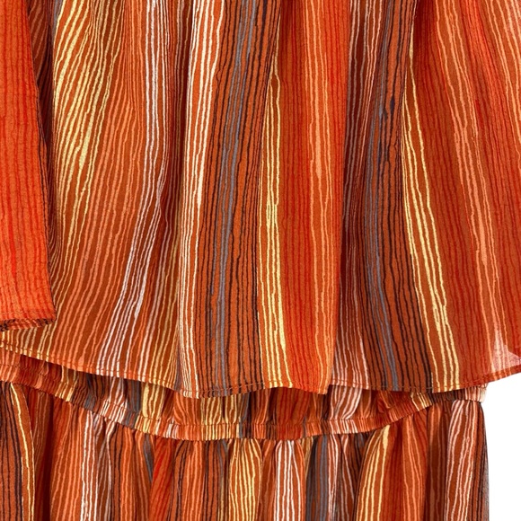 Mossimo Orange Off Shoulder Flowy Midi Dress - Picture 3 of 14